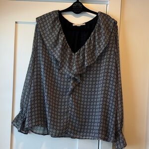 LOFT Black and Gray Top